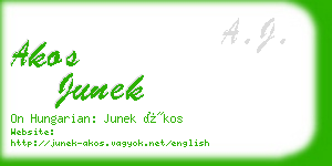 akos junek business card